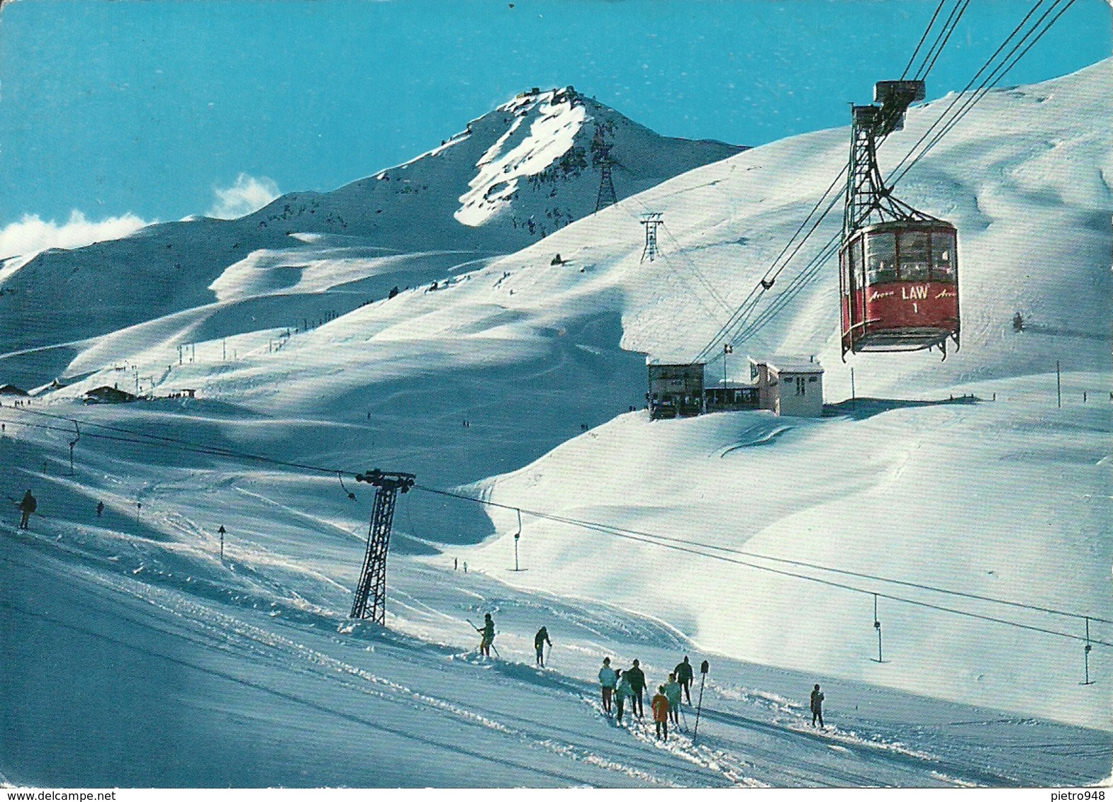 Arosa (Grisons, Svizzera) Weisshornbahn Mit Weisshorn, Piste Sci E Funivia, Telepherique, Cable Car - Arosa