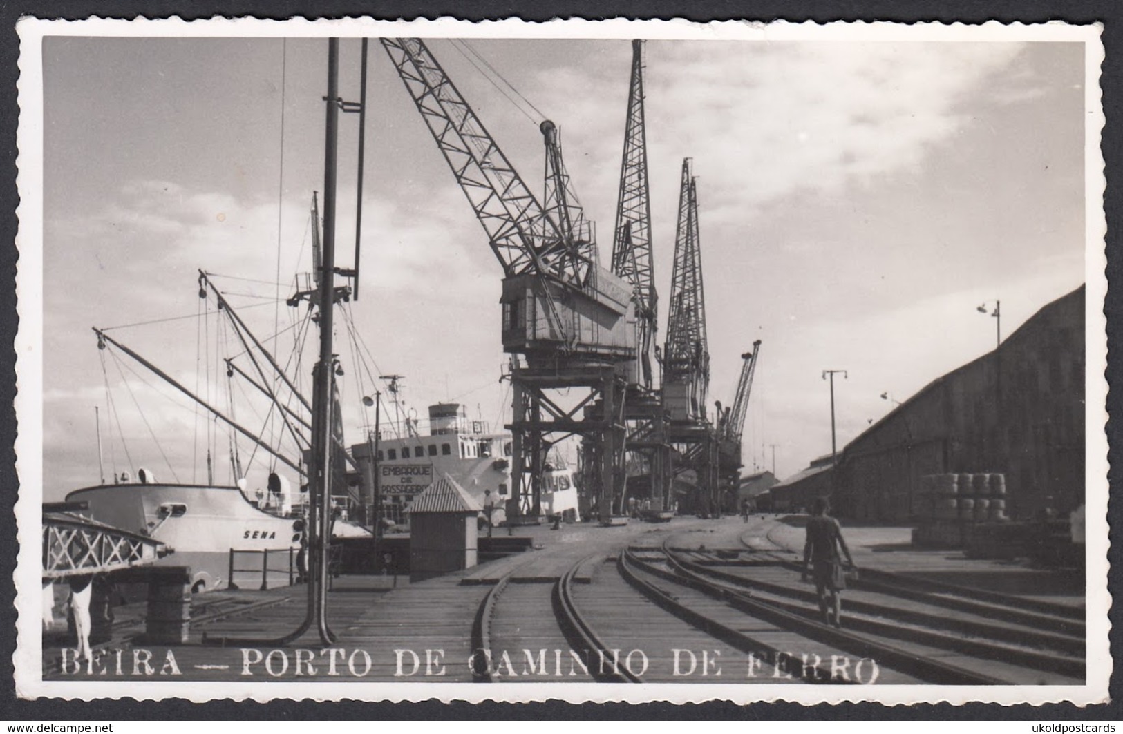 CPA Mozambique - BEIRA, Porto De Caminho De Ferro, Carte Photo, 1956 - Mozambico