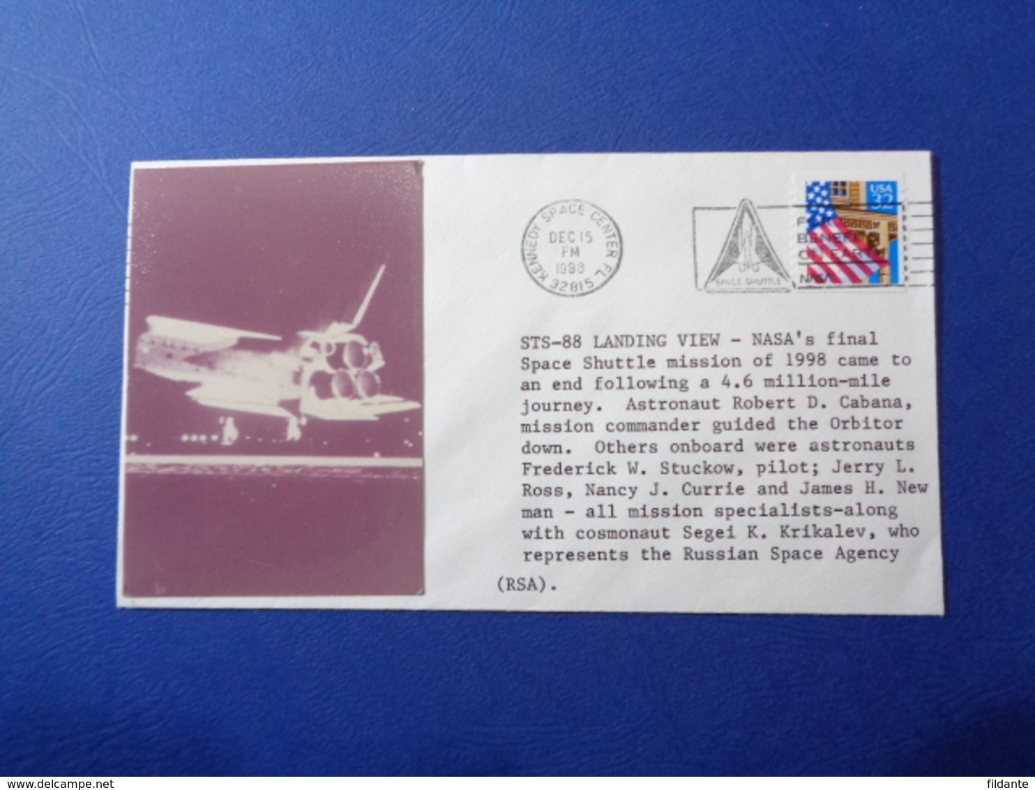 STATI UNITI USA 1998 MISSIONE SPAZIALE STS-88 SPACE SHUTTLE N. 2 BUSTE FILATELICHE - Estados Unidos