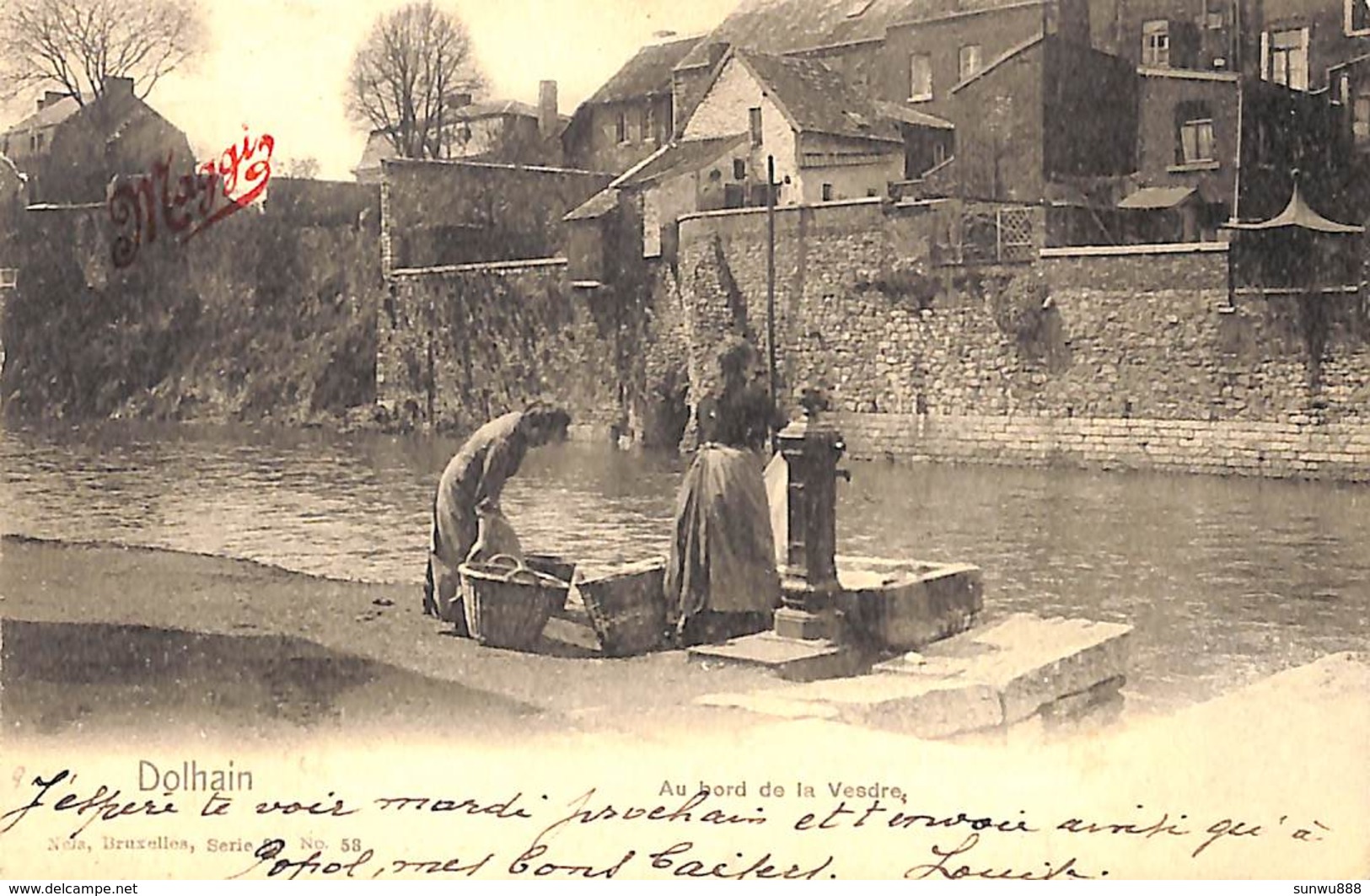 Dolhain - Au Bord De La Vesdre (animée, Lavandières, Nels 1909) - Limbourg