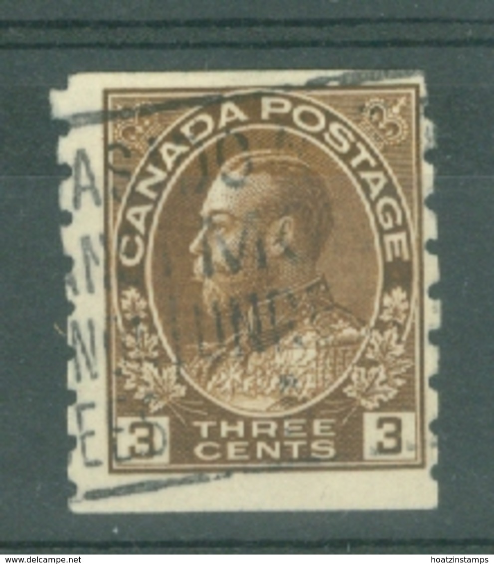 Canada: 1912/21   KGV - Coil  SG224    3c   Brown  [Imperf X Perf 8]      Used - Used Stamps
