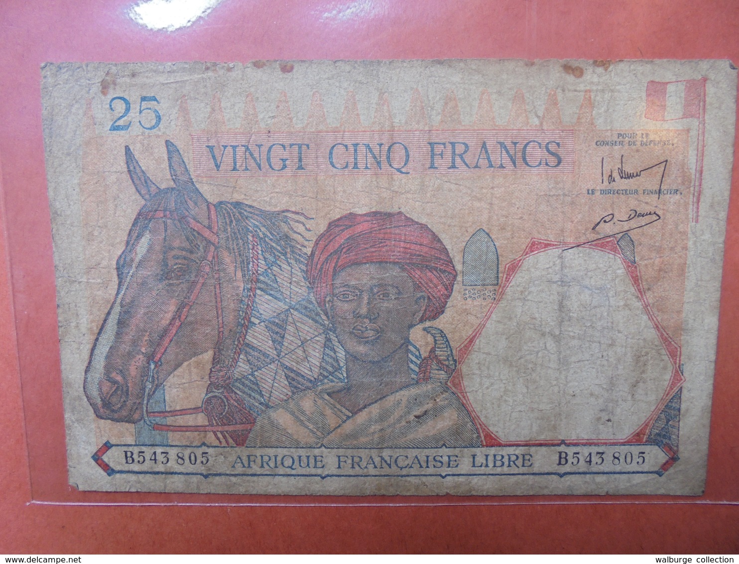 AFRIQUE FRANCAISE LIBRE 25 FRANCS 1941 CIRCULER-ASSEZ RARE ! (B.3) - Republic Of Congo (Congo-Brazzaville)