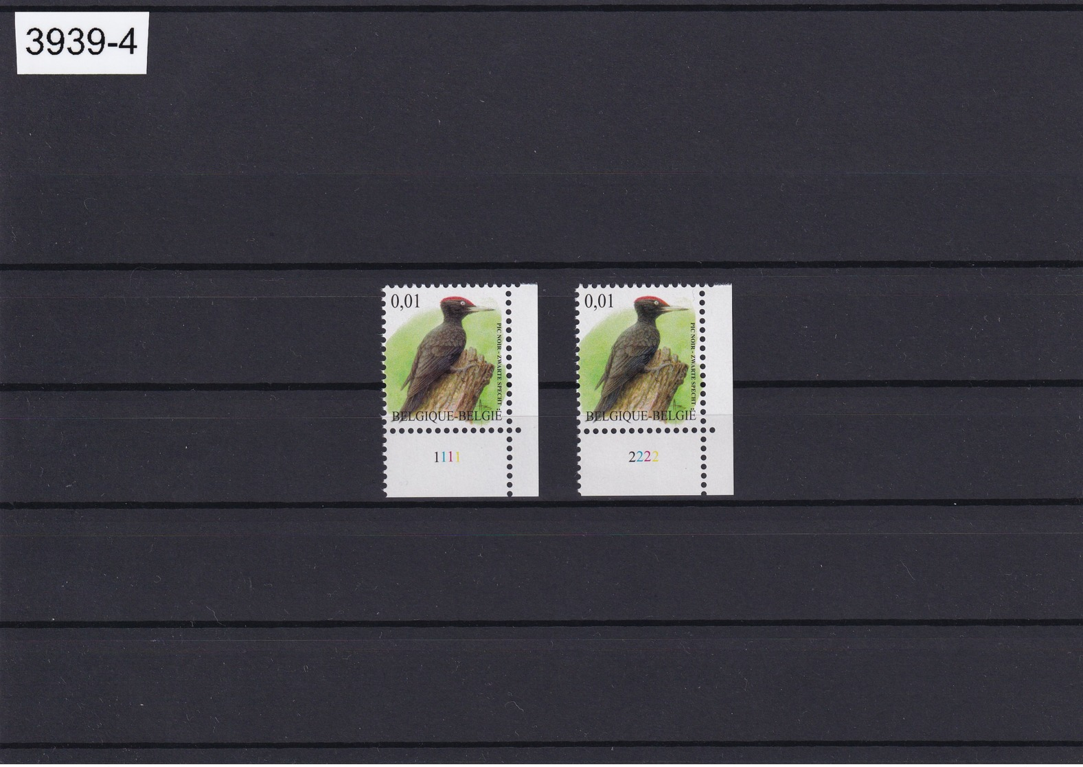 Belgique Andre Buzin Birds COB:3939-PL1&PL2-MNH-**-pic Noir - 1985-.. Pájaros (Buzin)