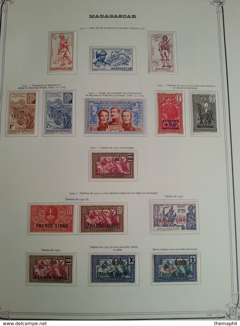 lot n° 612 MADAGASCAR sur page d'albums neufs *  50 % de timbres collés ou adhérés