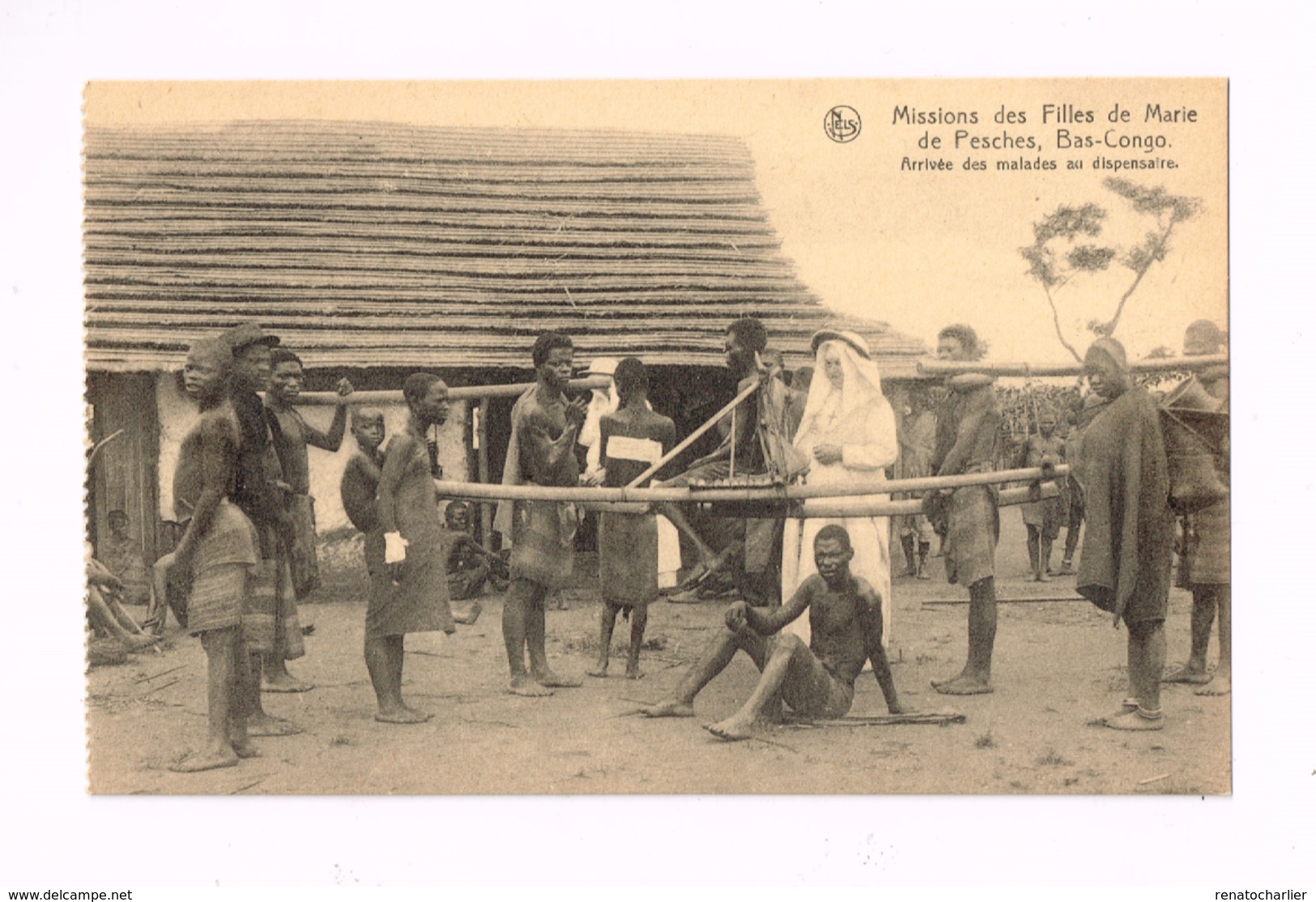 Mission Des Filles De Marie De Pesches.Arrivée Des Malades Au Dispensaire. - Belgisch-Congo