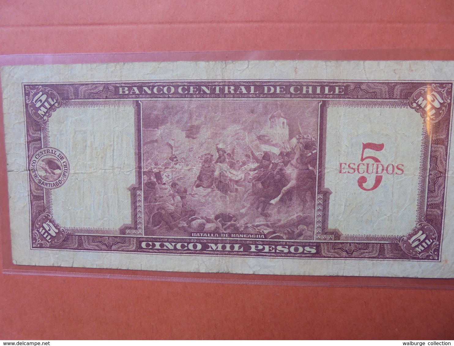 CHILI 5 ESCUDOS/5000 PESOS 1960-61 CIRCULER (B.3) - Chili