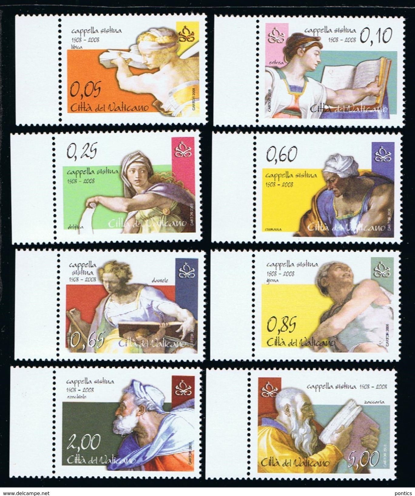 2008 - VATICAN - VATICANO - VATIKAN - D01E.1 - MNH  SET OF 8 STAMPS ** - Nuovi