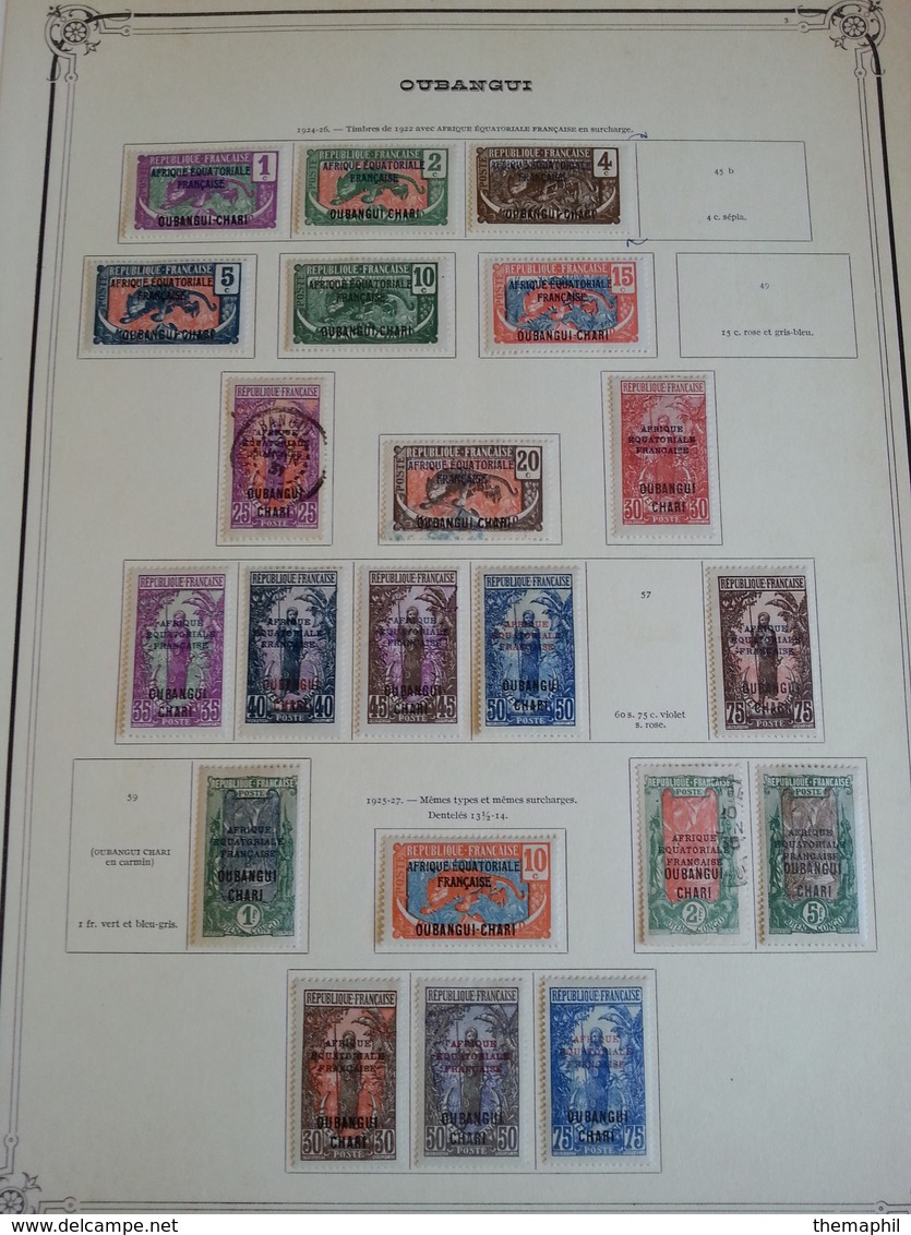 Lot N° 608 OUBANGHIE ET COTE D'IVOIRE Collection Sur Pages D'albums Neufs * , 50 % De Timbres Collés Ou Adheres - Colecciones (en álbumes)