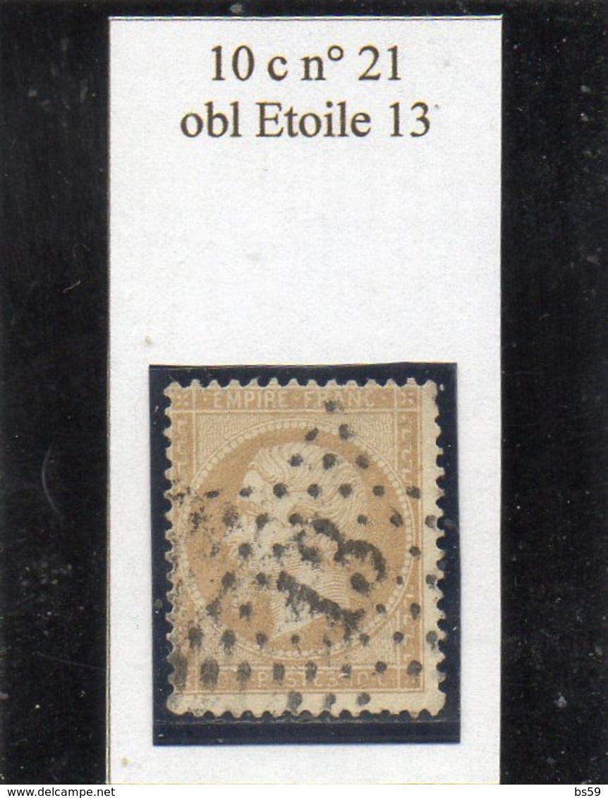 Paris - N° 21 Obl étoile 13 - 1862 Napoléon III