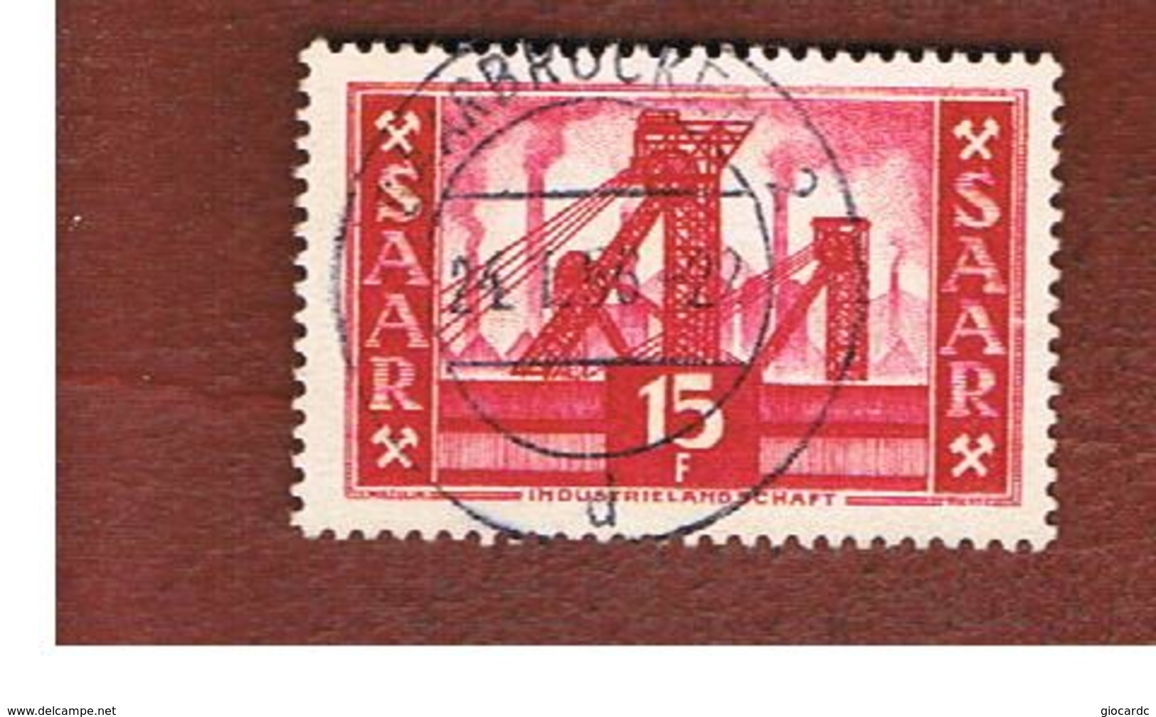 SAAR (SARRE) - SG 326 - 1955 COLLIERY SHAFTHEAD 15 RED  - USED - Usati
