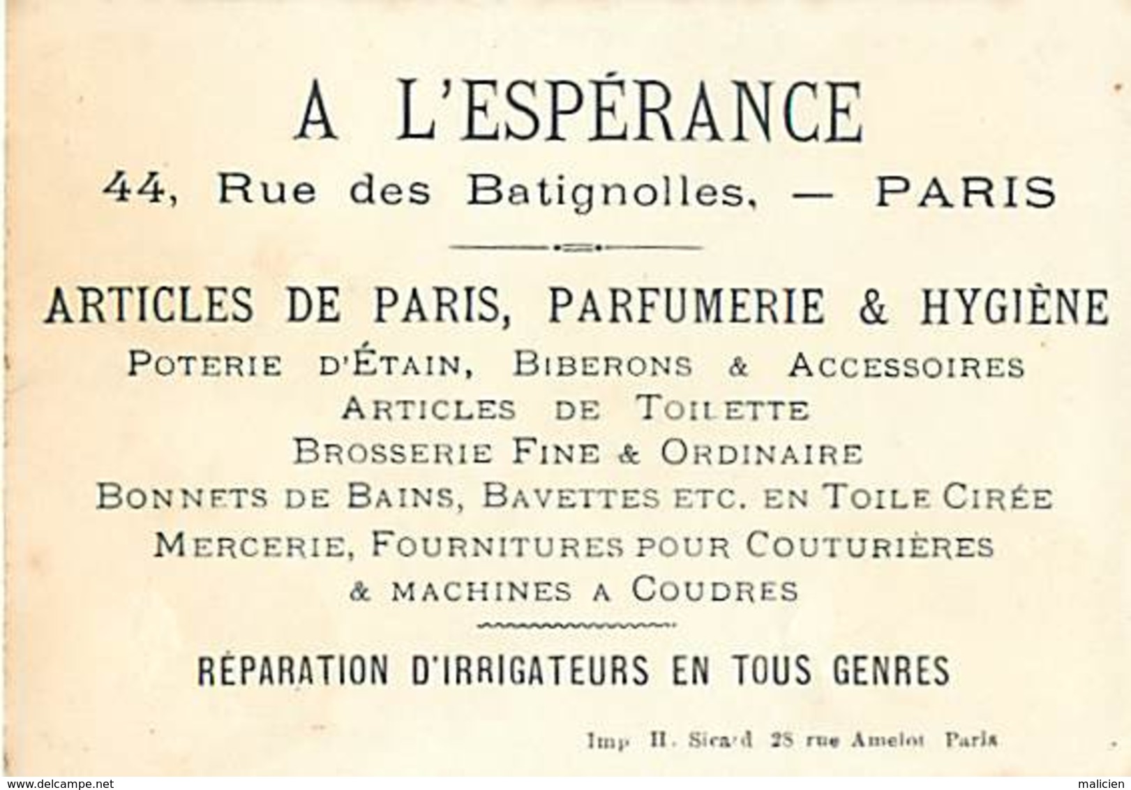 - Chromos- Ref-chA385- A L Espérance - Parfumerie - Hygène - Rue Des Batignolles - Paris / Chasseur - Fusil - Papillon - - Autres & Non Classés