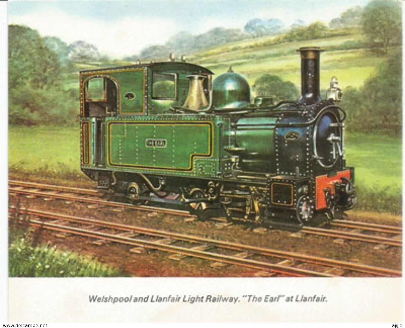 Locomotive "The Earl Of Llanfair" Welshpool And Llanfair Light Railway, Card Collection Of Brook Motors - Montgomeryshire