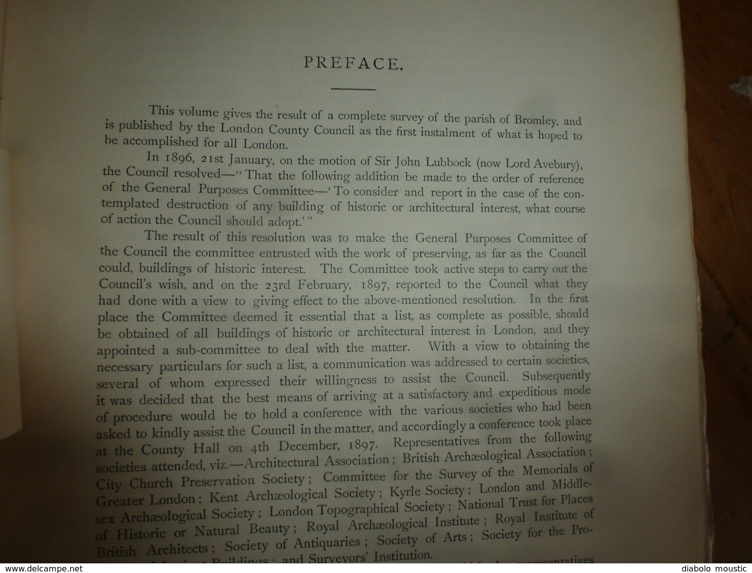 1900 With map of the Parish of BROMLEY : The survey of London: being the first volume of the register of the committee