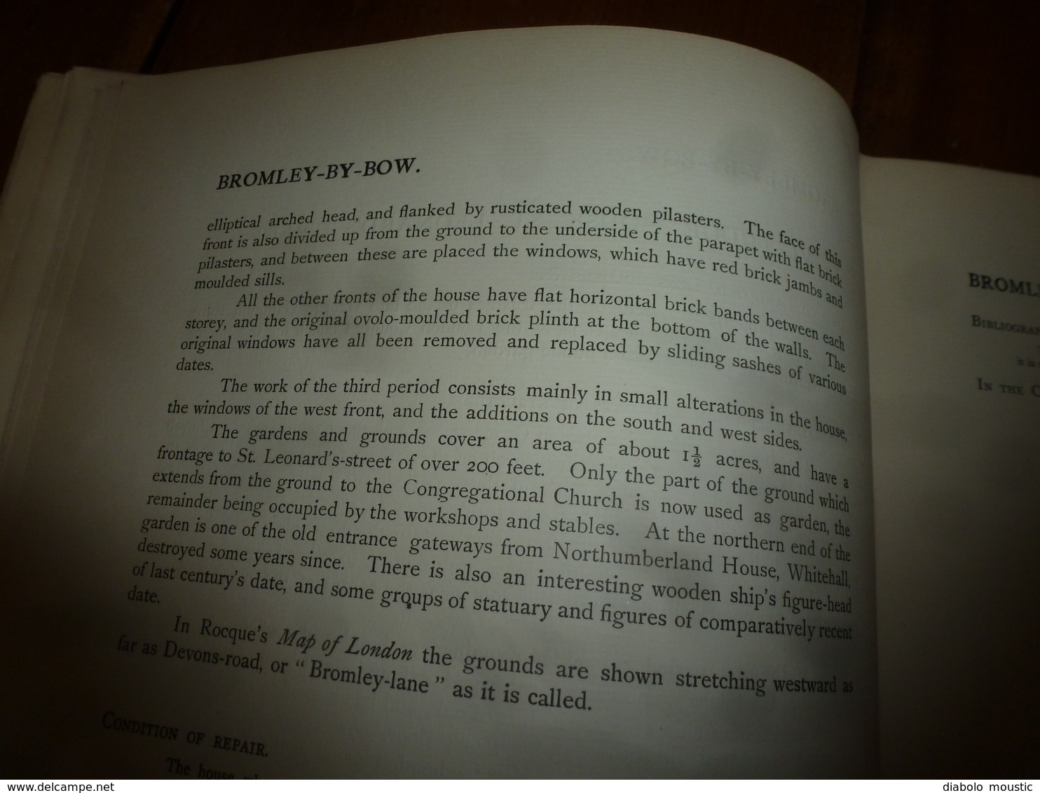 1900 With map of the Parish of BROMLEY : The survey of London: being the first volume of the register of the committee