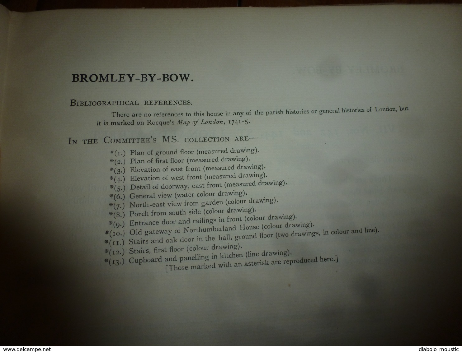 1900 With map of the Parish of BROMLEY : The survey of London: being the first volume of the register of the committee