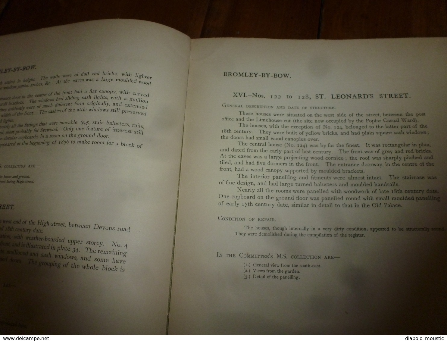 1900 With map of the Parish of BROMLEY : The survey of London: being the first volume of the register of the committee