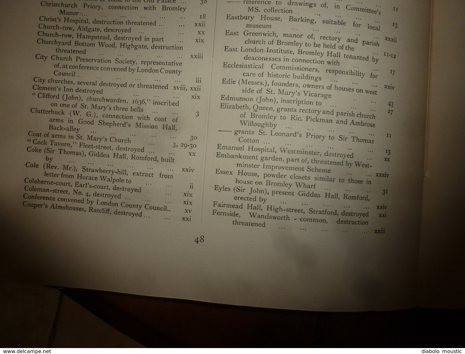 1900 With map of the Parish of BROMLEY : The survey of London: being the first volume of the register of the committee