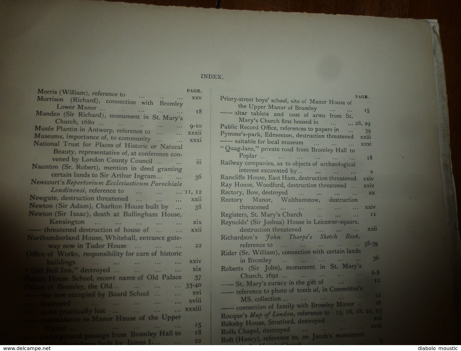 1900 With map of the Parish of BROMLEY : The survey of London: being the first volume of the register of the committee