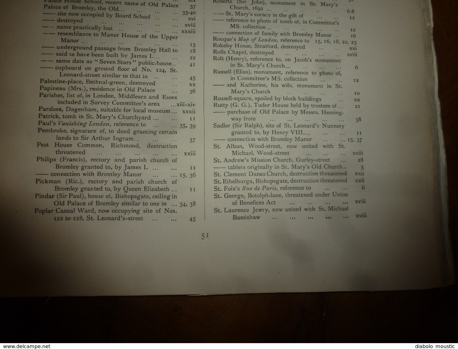 1900 With map of the Parish of BROMLEY : The survey of London: being the first volume of the register of the committee