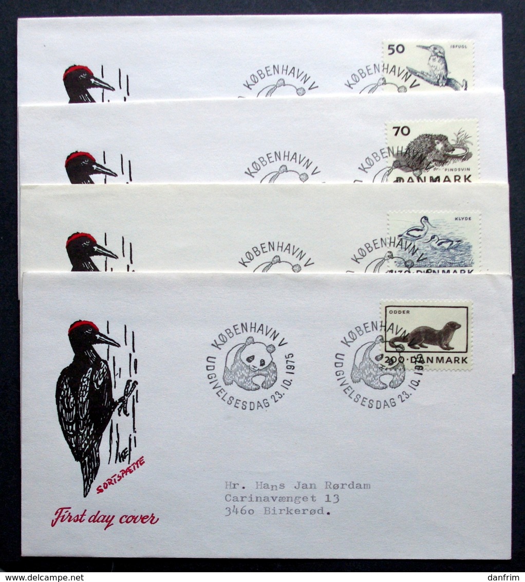 Denmark FDC Cover 1975 Minr.602-605 WWF Panda Issue Endangered Animals ( Lot  2809 ) - FDC