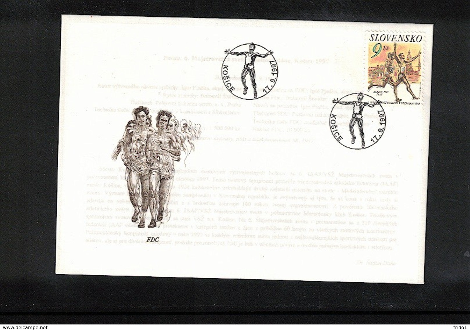 Slovakia 1997 World Marathon Championship FDC - Leichtathletik