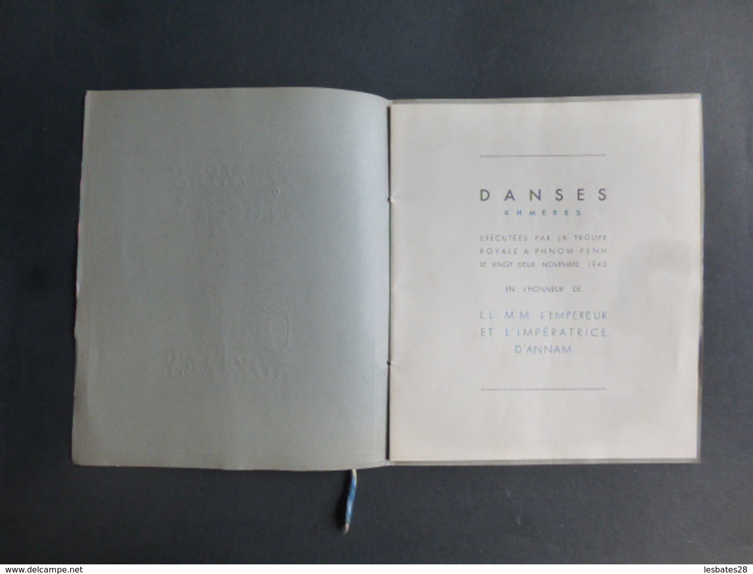 CAMBODGE PHNOM-PENH PROGRAMME DANSES  KHERES AU PALAIS  ROYALE EN L'HONNEUR  L'EMPEREUR Et IMPERATRICE D'ANNAM - Programmes