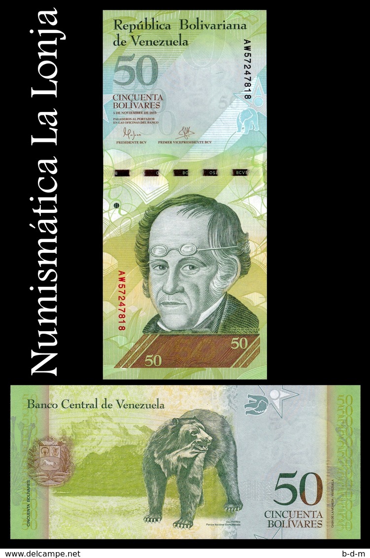 Venezuela Lot Bundle 10 Banknotes 50 Bolivares 2015 Pick 92k SC UNC - Venezuela