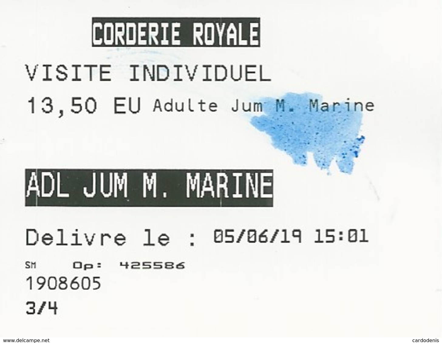 Rochefort La Rochelle Corderie Royale Billet D'entrée - Tickets - Vouchers