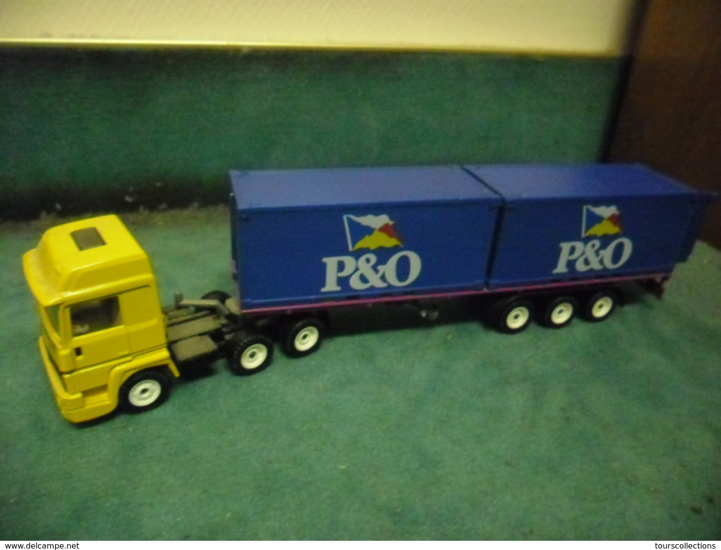 SIKU - CAMION RENAULT TRUCK V8 Turbo Intercooler 3424 Tout Métal Et Sa Remorque Au 1/55 ° Containers P&O Made In Germany - Siku