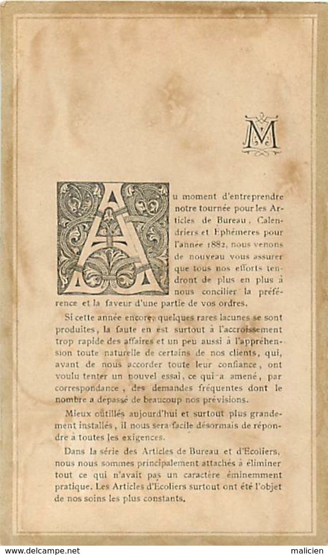 - Chromos- Ref-chA376- Articles De Bureau - Riviere - Bd Riquet - Toulouse - Haute Garonne / Publicité 1881 - 2 Chromos - Autres & Non Classés