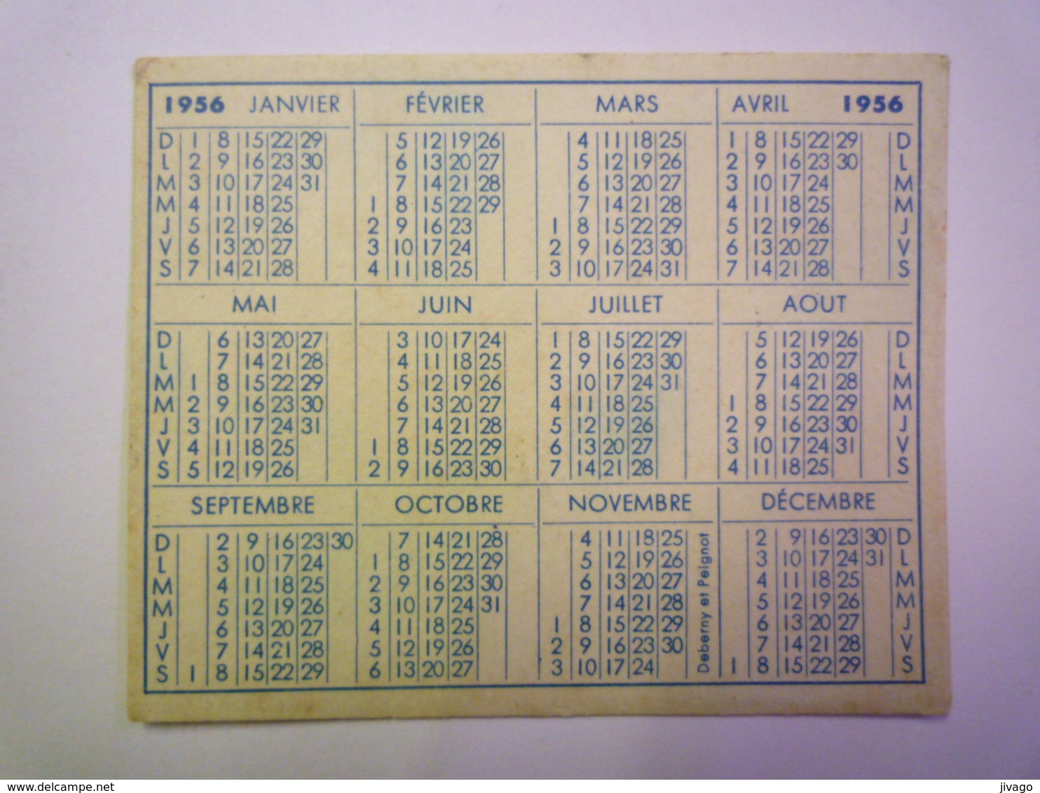 2019 - 1626  Petit Calendrier Parfumé  " Les Yeux Doux "  FORVIL   1956    (format 6,5 X 8cm) - Anciennes (jusque 1960)