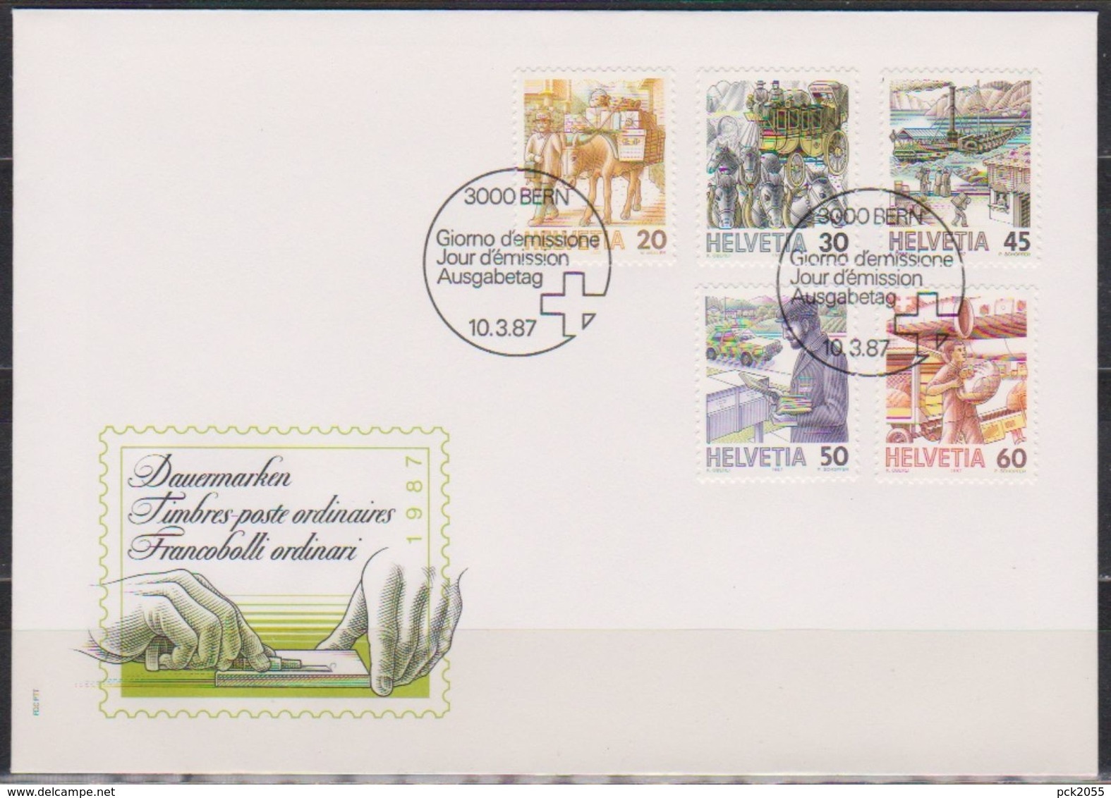 Schweiz FDC 1987 Nr.1340 - 1344 Postbeförderung ( D 5796 ) Günstige Versandkosten - FDC