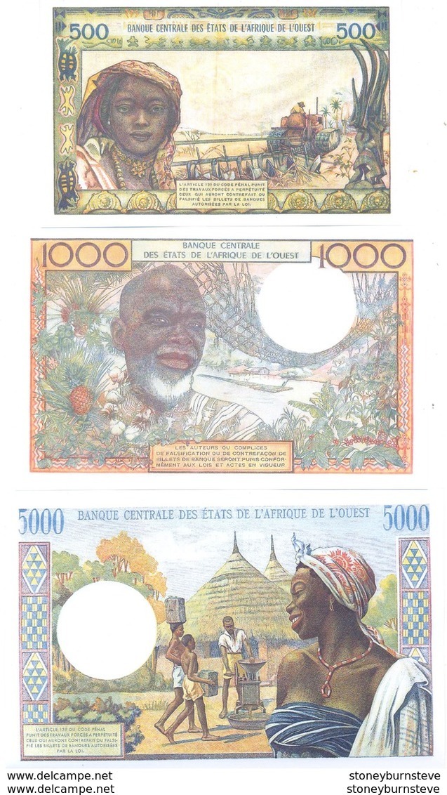 West African States 6 Note Set 1959 COPY - Estados De Africa Occidental