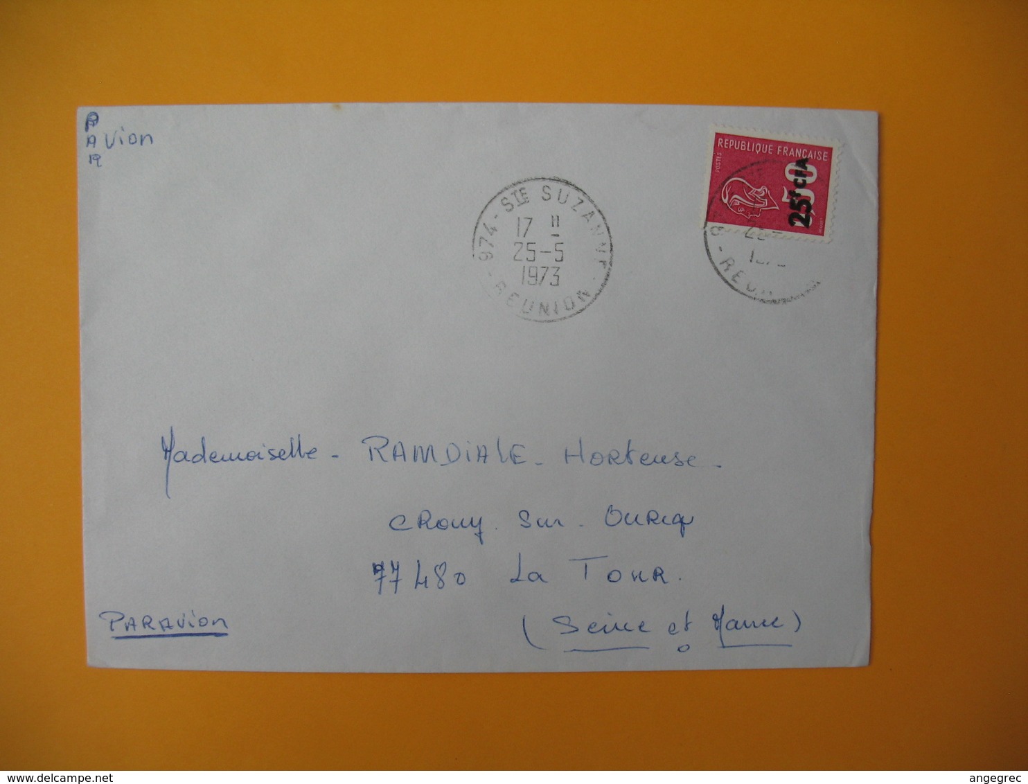 Lettre De La Réunion CFA  1973  N° 393  Marianne De Béquet De Sainte Suzanne Pour La France - Covers & Documents