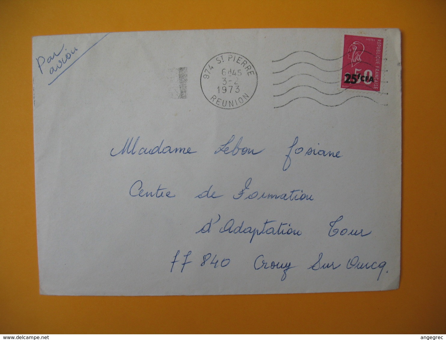Lettre De La Réunion CFA  1973  N° 393  Marianne De Béquet De Saint Pierre Pour La France - Covers & Documents