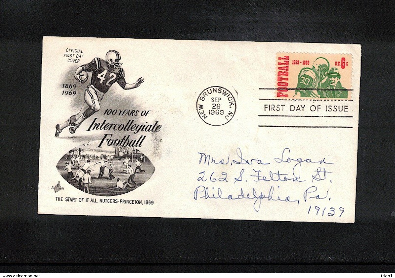 USA 1969 Rugby FDC - Rugby