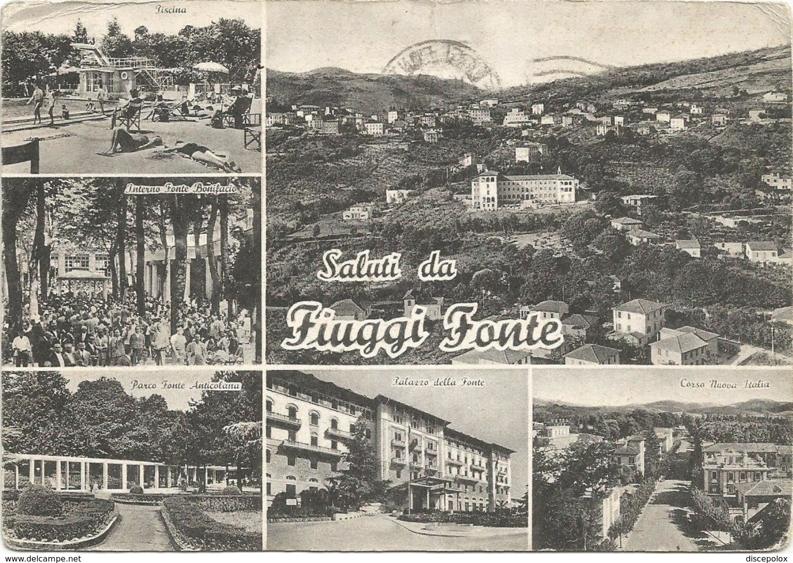 W3460 Saluti Da Fiuggi Fonte (Frosinone) - Panorama Vedute Multipla / Viaggiata 1963 - Altri & Non Classificati