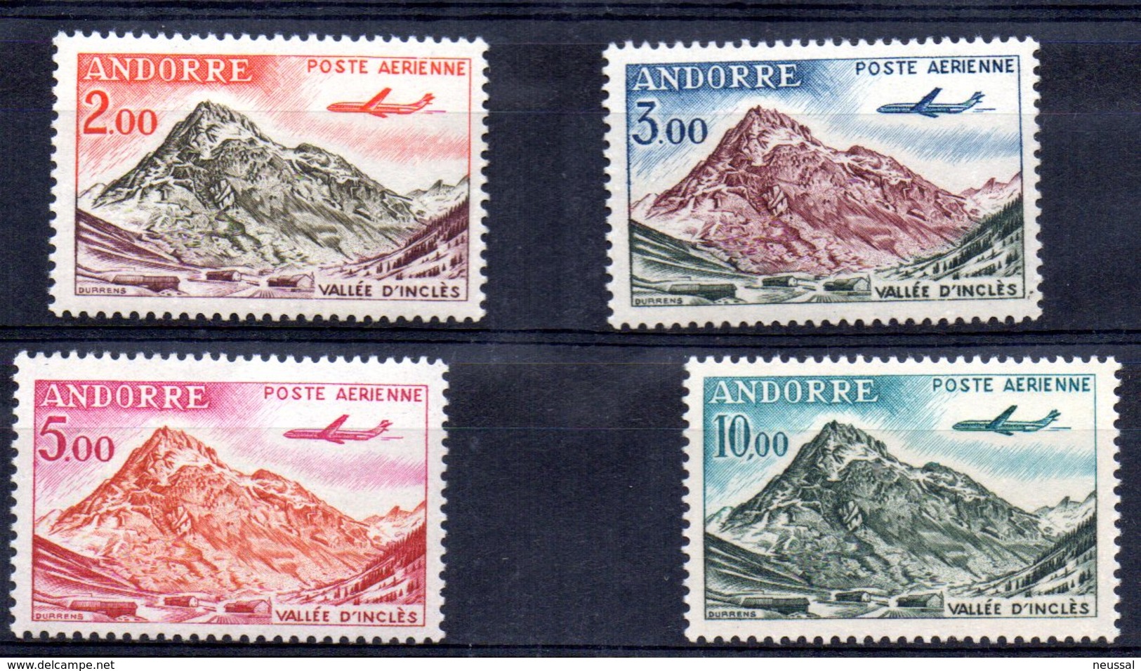 Serie Nº 181/4 Andorra Francesa Catalogo Edifil - Poste Aérienne