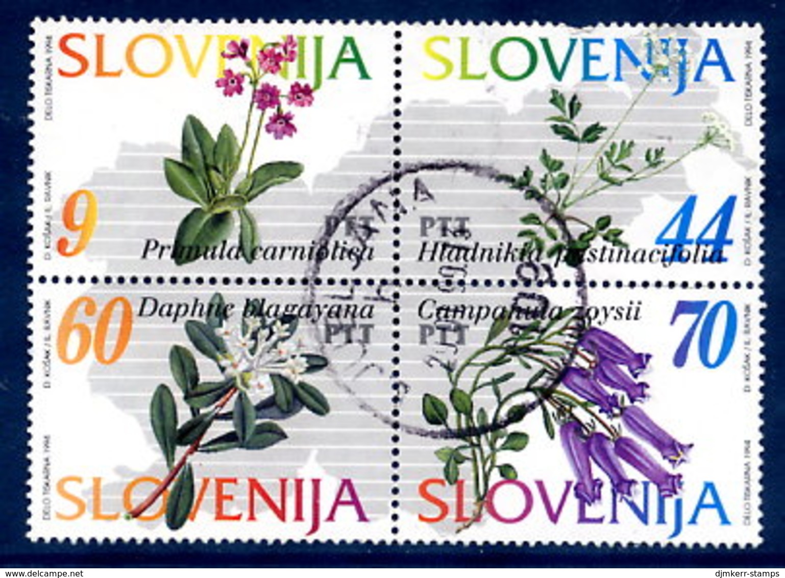 SLOVENIA 1994 Indigenous Flowers Used Ex Block  Michel 82-85 - Slovenia