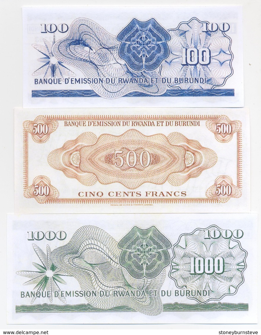 Burundi 7 Note Set 1960 COPY - Burundi