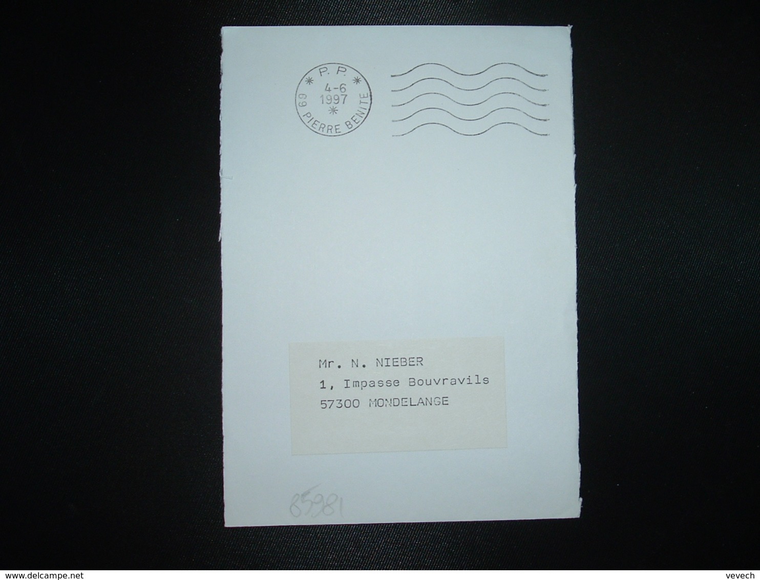 LETTRE PORT PAYE OBL.MEC.4-6 1997 PP 69PIERRE BENITE - Oblitérations Mécaniques (Autres)