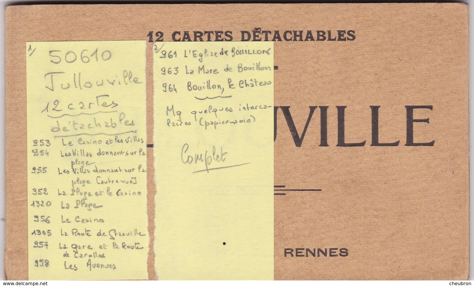 50. JULLOUVILLE. CPA  . CARNET COMPLET DE 12 CARTES DÉTACHABLES . - Carteret