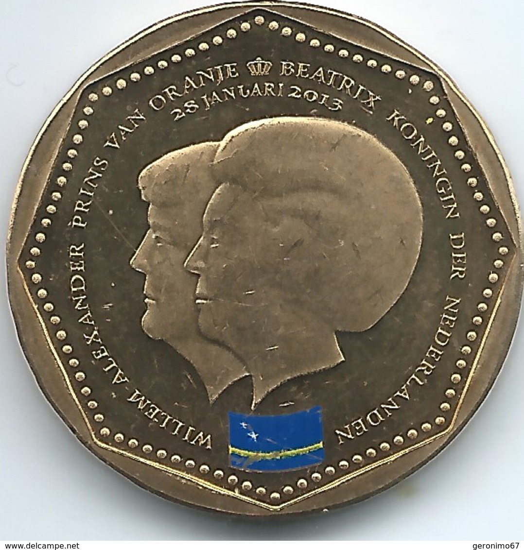 Netherlands Antilles - Beatrix / Willem Alexander - 2013 - 5 Gulden - Curaçao Flag - KM85 - Antille Olandesi