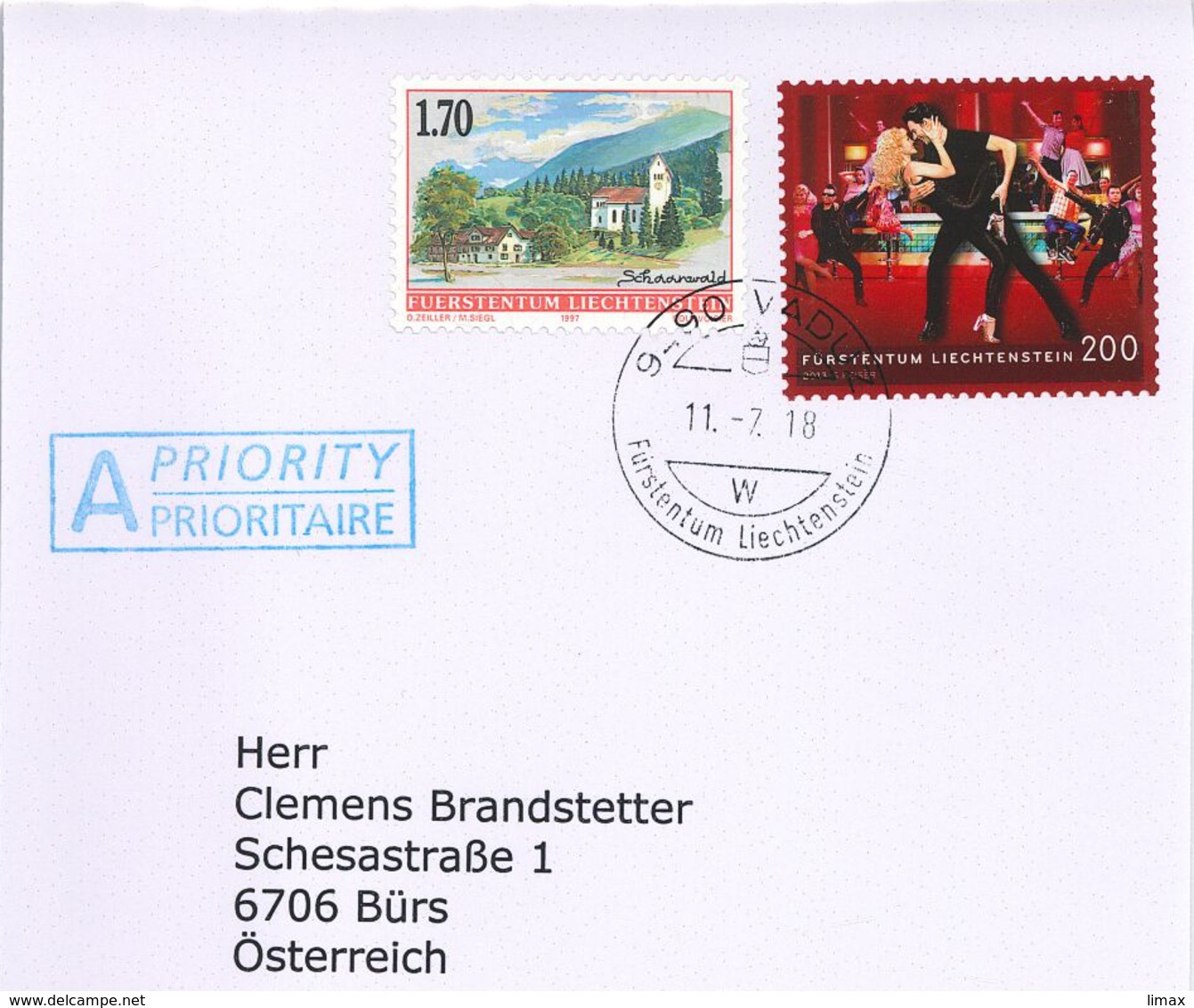 Grease Tanz Rock N'Roll Schaanwald Vaduz - Storia Postale