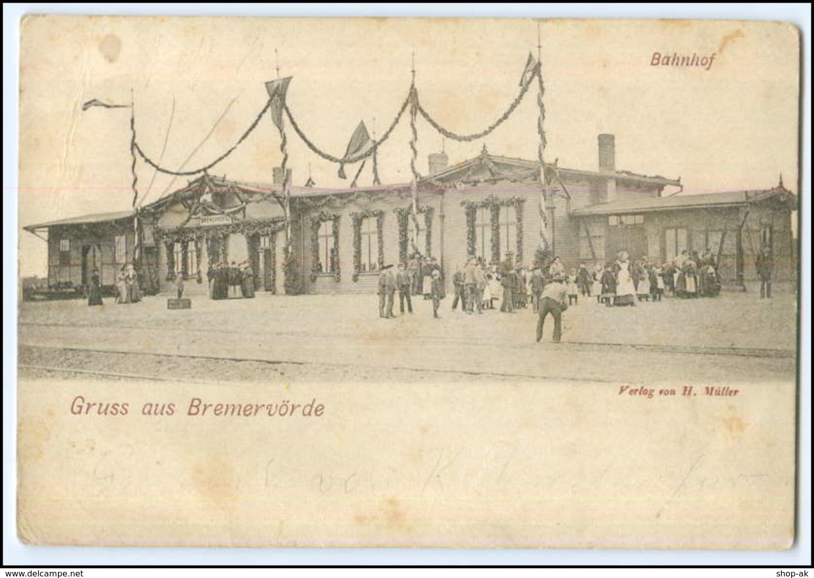 N7032-2740/ Gruß Aus Bremervörde  Bahnhof AK 1898 - Sonstige & Ohne Zuordnung