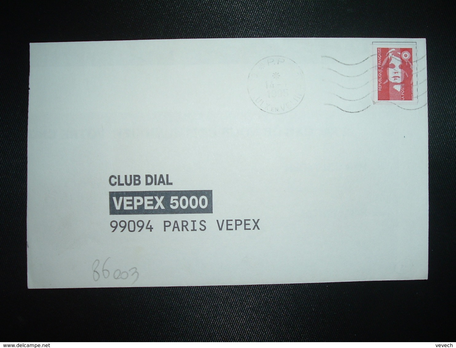 LETTRE PORT PAYE TP M. DE BRIAT TVP ROUGE OBL.MEC.14-1 1995 PP 69 VAULX EN VELIN PPAL - Oblitérations Mécaniques (Autres)