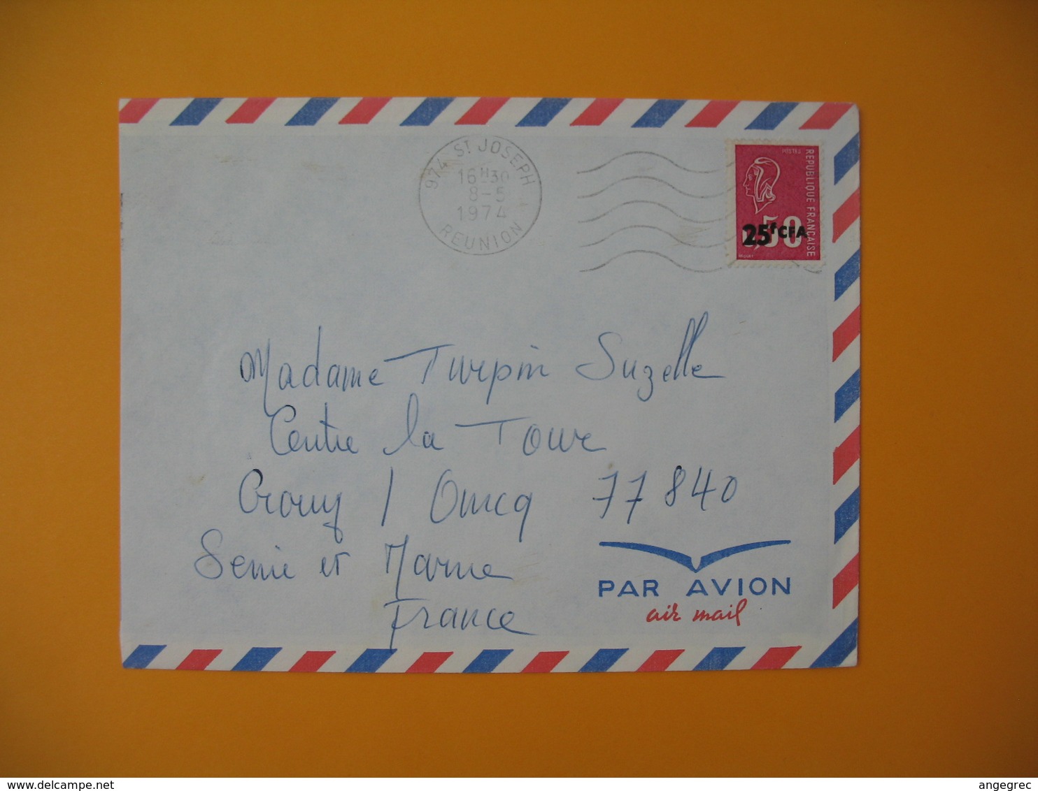 Lettre De La Réunion CFA  1974  N° 393  Marianne De Béquet De Saint Joseph Pour La France - Covers & Documents