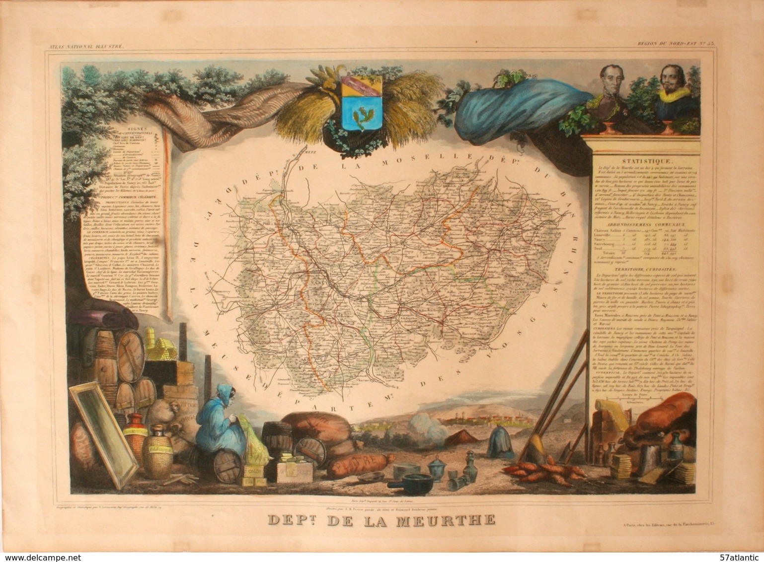 LORRAINE - CARTES GEOGRAPHIQUES DES 4 DEPARTEMENTS - GRAVURES LEVASSEUR 1866 - Geographical Maps