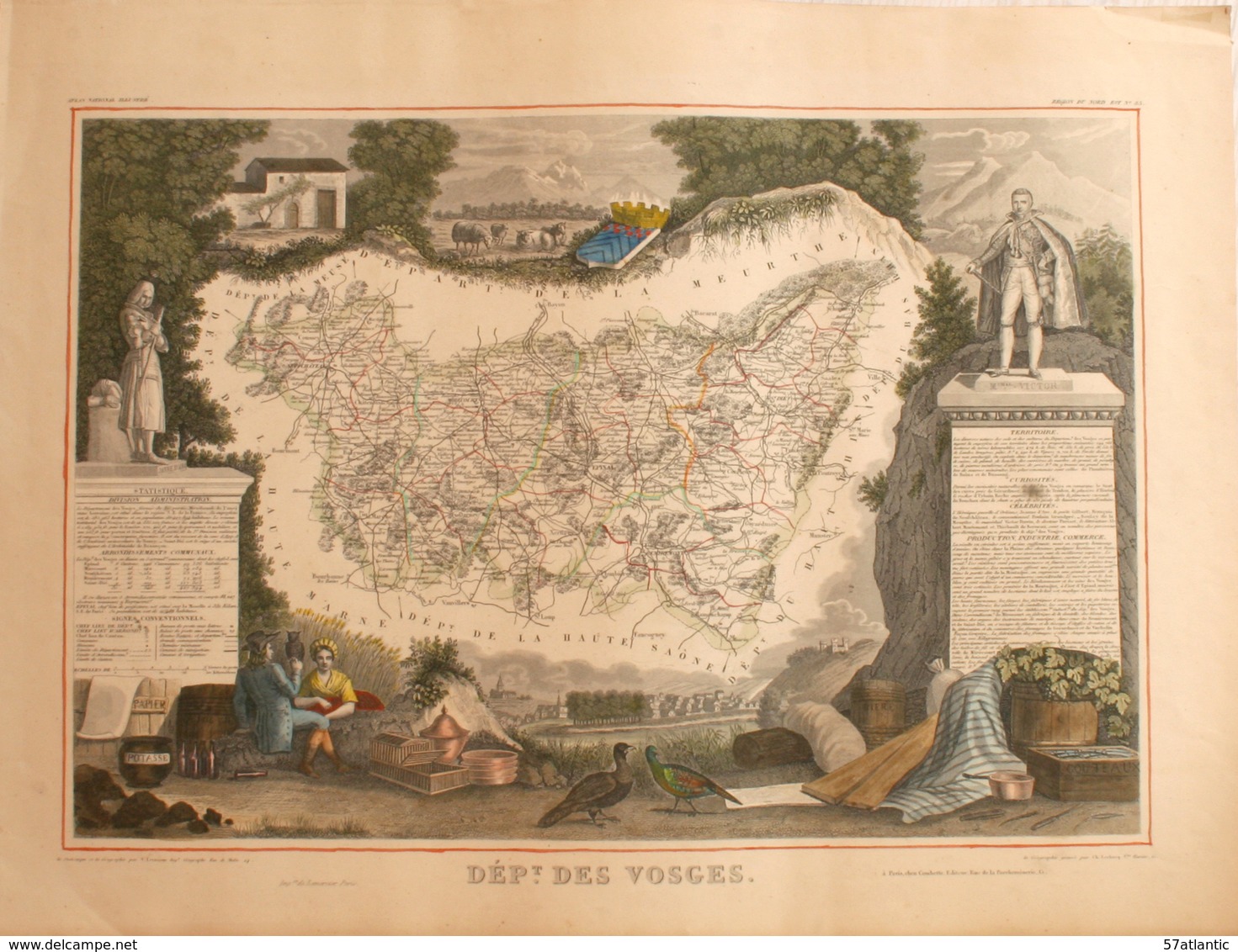 LORRAINE - CARTES GEOGRAPHIQUES DES 4 DEPARTEMENTS - GRAVURES LEVASSEUR 1866 - Geographical Maps