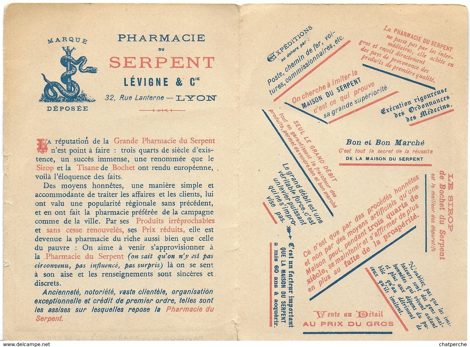 CHROMO  IMAGE EXPOSITION UNIVERSELLE DE LYON 1894  PAVILLON PHARMACIE DU SERPENT LYON 69 RHONE PANORAMA EXPOSITION - Sonstige & Ohne Zuordnung